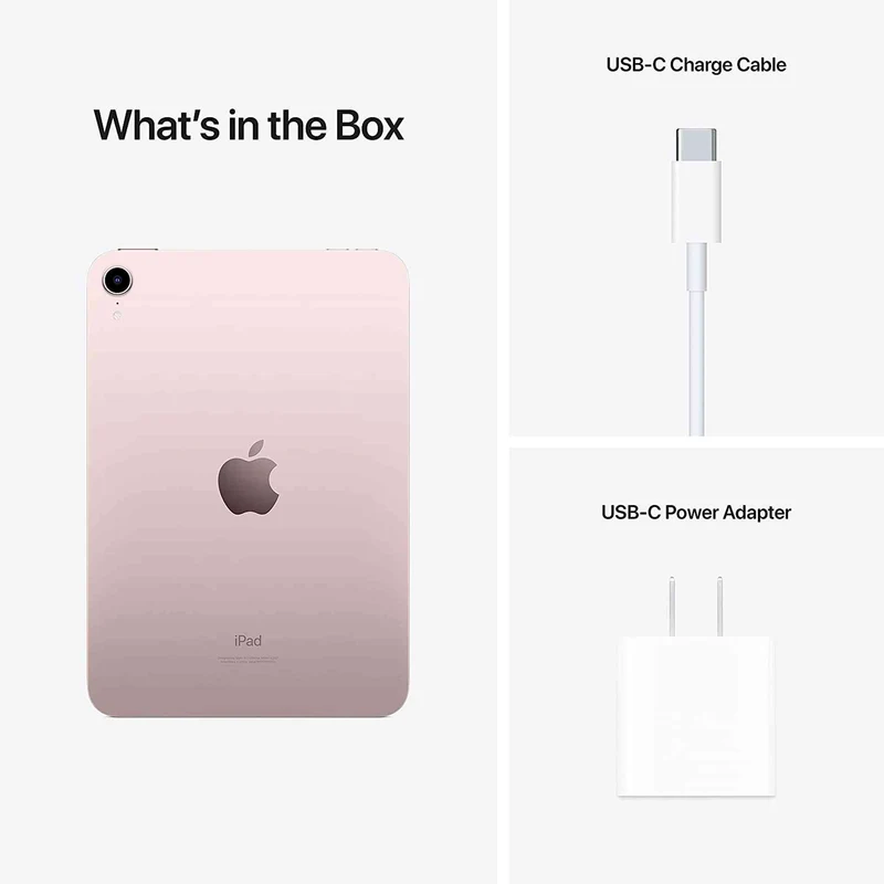 Apple iPad Mini 6 (64GB, Cellular, Pink) Bundle with Zipper Sleeve