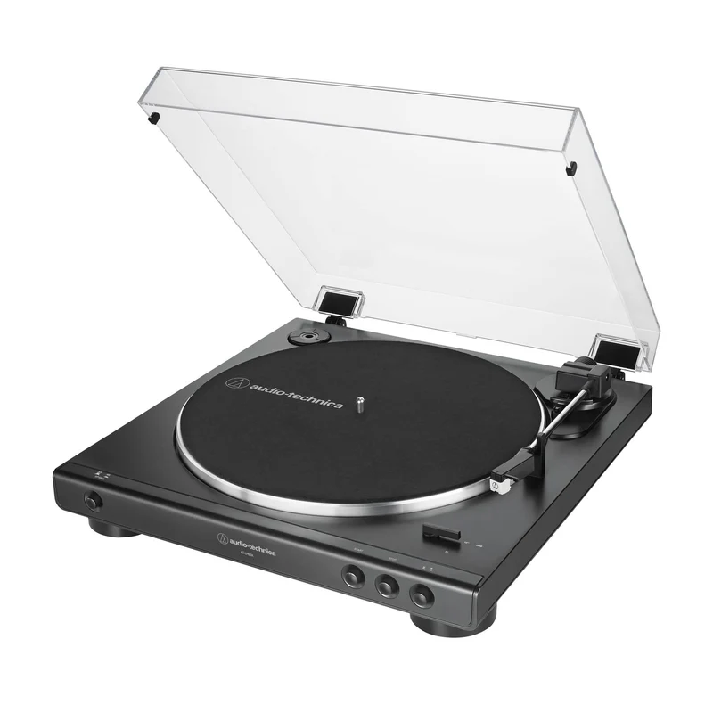 Audio-Technica At-LP60X-BW Fully Automatic Belt-Drive Stereo Turntable, Hi-Fi, 2 Speed, Dust Cover, Anti-Resonance, Die-Cast Aluminum Platter Brown