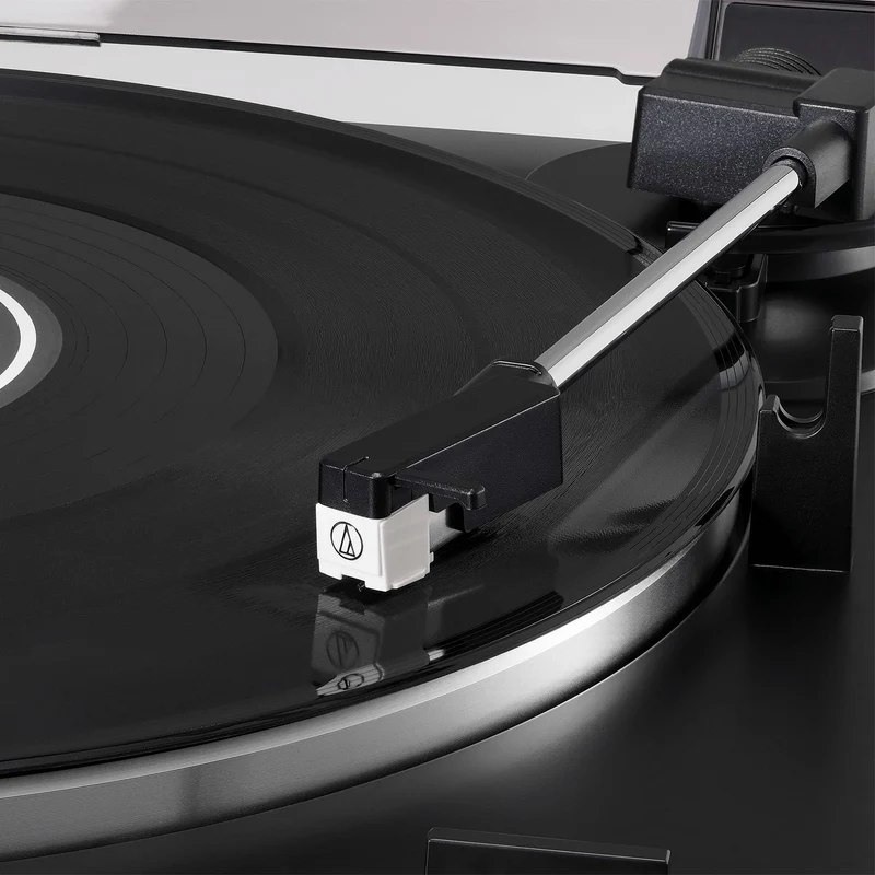 Audio-Technica At-LP60X-BW Fully Automatic Belt-Drive Stereo Turntable, Hi-Fi, 2 Speed, Dust Cover, Anti-Resonance, Die-Cast Aluminum Platter Brown