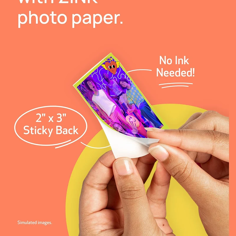 Canon Ivy 2 Mini Photo Printer, Print from Compatible iOS & Android Devices, Sticky-Back Prints, Blush Pink