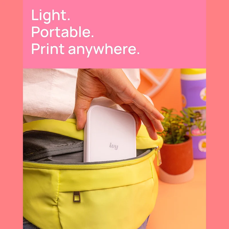 Canon Ivy 2 Mini Photo Printer, Print from Compatible iOS & Android Devices, Sticky-Back Prints, Pure White