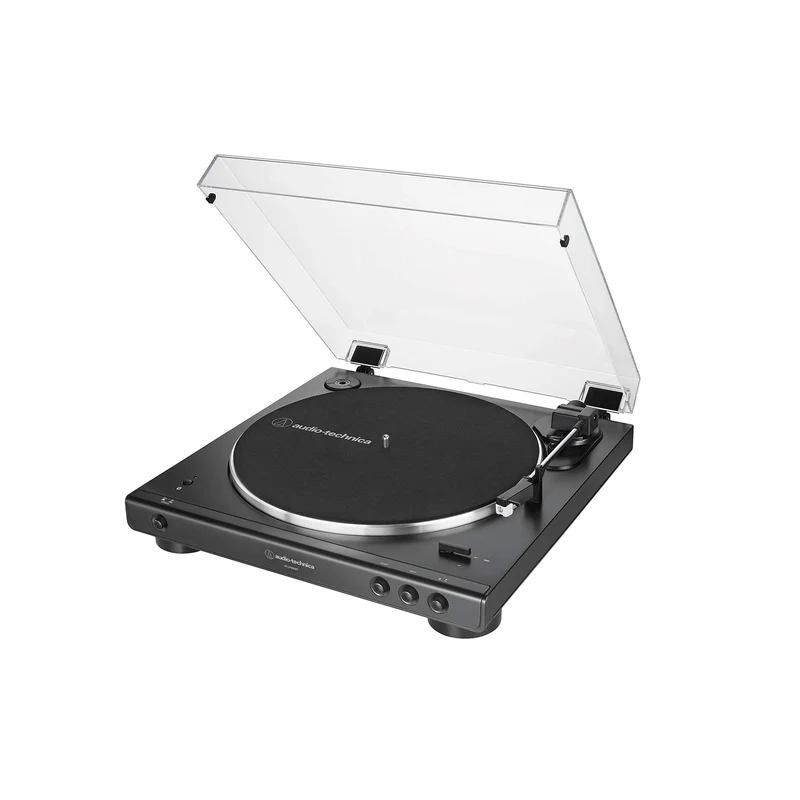 Audio-Technica AT-LP60XBT-BK Fully Automatic Bluetooth Belt-Drive Stereo Turntable, Black, Hi-Fi, 2 Speed, Dust Cover, Anti-Resonance, Die-cast Aluminum Platter