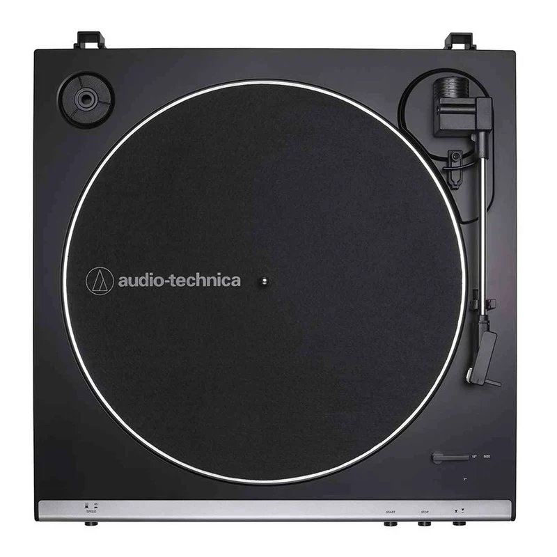 Audio-Technica AT-LP60X-GM Fully Automatic Belt-Drive Stereo Turntable, Gunmetal/Black, Hi-Fi, 2 Speed, Dust Cover, Anti-Resonance, Die-Cast Aluminum Platter