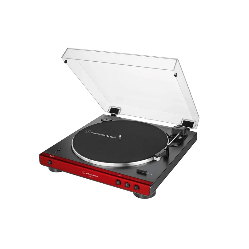 Audio-Technica AT-LP60XBT-RD Fully Automatic Belt-Drive Stereo Turntable, Red/Black, Bluetooth, Hi-Fi, 2 Speed