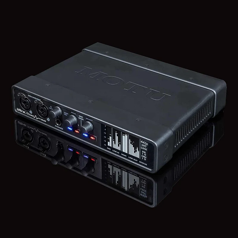 MOTU UltraLite-mk5 USB Audio Interface Bundle with Headphone, XLR Cables, and 6Ave Cleaning Kit
