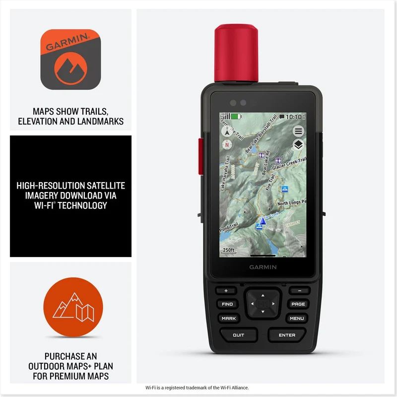 Garmin® GPSMAP® H1i Plus, Premium GPS Handheld Navigator with inReach® Plus Technology to Share Texts, Photos, Voice Memos and SOS Off-Grid, Touchscreen and Buttons, Long Battery Life, Preloaded Maps