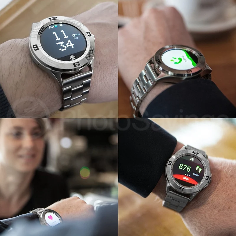 Tiger Smartwatch Stainless Steel Silver with Touch Screen for Android/iOS, with Microphone and Speaker