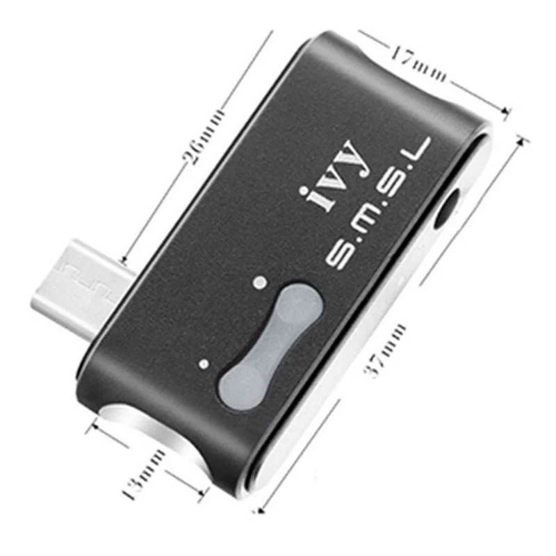 SMSL IVY DAC MINI Portable Audio Digital to Analog Converter, AMP Headphones Amplifier USB Input Support OTG only for Android Cellphones Black
