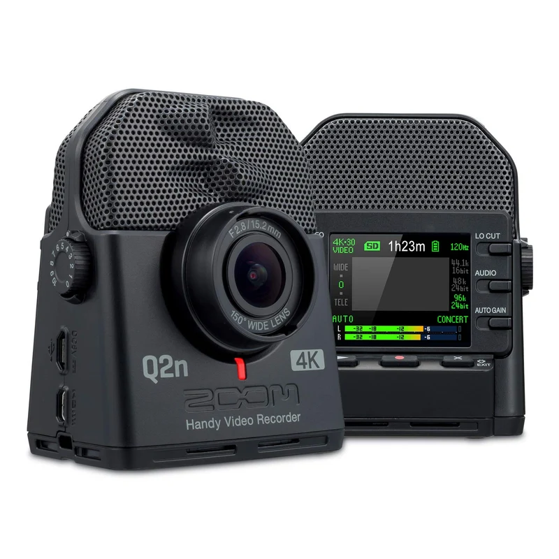 Zoom Q2n-4K Handy Video Recorder, 4K/30P Ultra High Definition Video, Compact Size, Stereo Microphones, Wide Angle Lens, for Recording Music, Video, YouTube Videos, Livestreaming