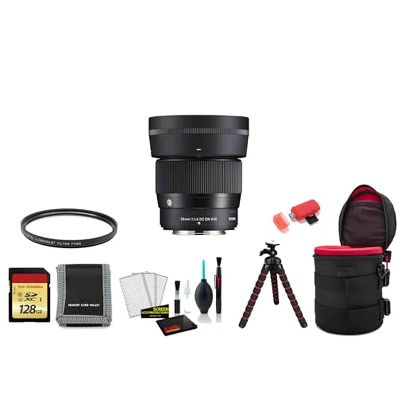 Sigma 56mm f/1.4 DC DN Contemporary Lens (Nikon Z) with Memory Card