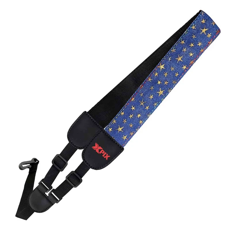XPIX Ukulele Strap with Beautiful Star Pattern Perfect for Any Ukulele and Adjustable for Your Size and Comfort