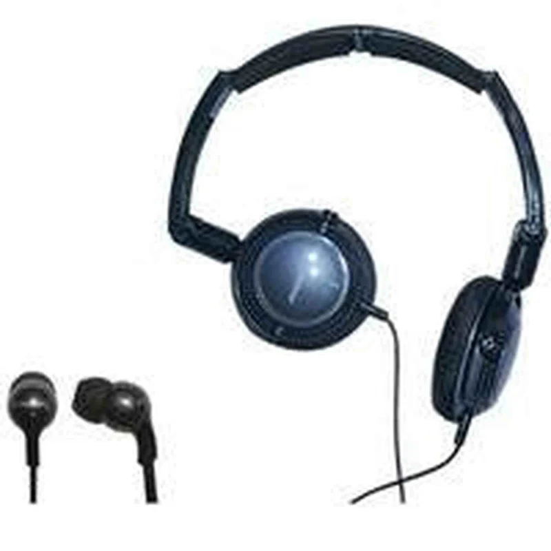 Soniq KABOOM! Headphone/Earphone Combo Pack, 18 Hz to 22 kHz Frequency Response, Black