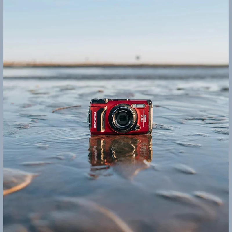 OM System Tough TG-7 Digital Camera (Red) Bundle