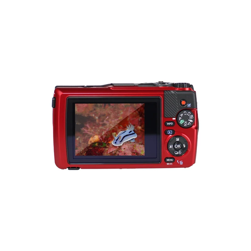 OM SYSTEM Tough TG-7 Red Waterproof Camera, With 2 Extra Batteries + 64GB Card + More