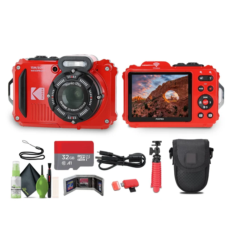 KODAK PIXPRO WPZ2 Rugged Waterproof Dustproof Digital Vlogging Camera (Red)
