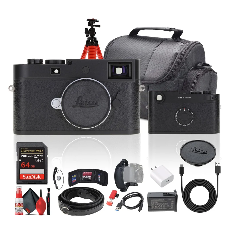 Leica M11-D Rangefinder Camera (Black) + 64GB Memory Card + Camera Bag + More