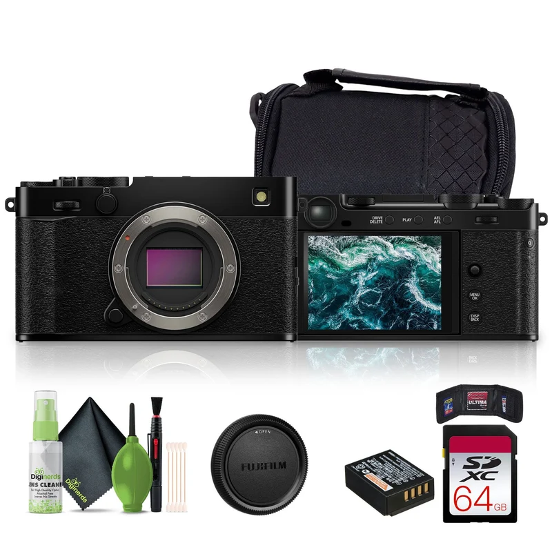 FUJIFILM X-E5 Mirrorless Digital Camera (Black), 64GB Memory Card