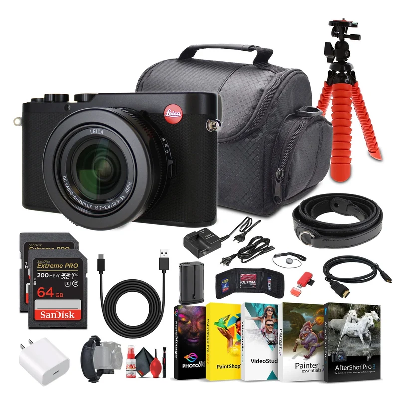 Leica D-Lux 8 Compact Digital Camera, 17MP 4/3" CMOS Sensor + 64GB Memory Card + More