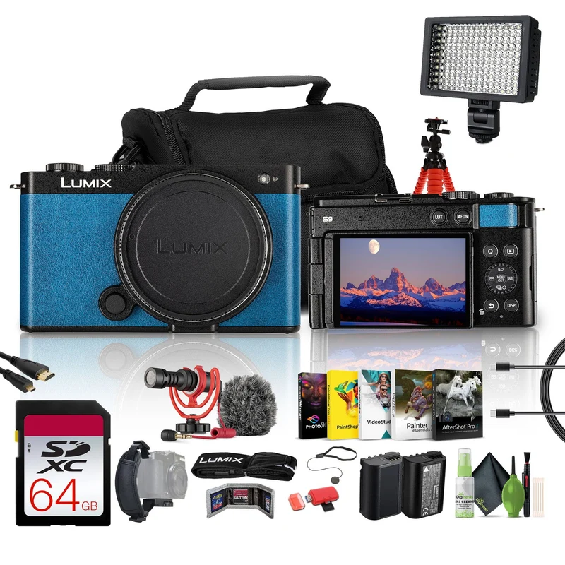 Panasonic Lumix S9 Camera(Blue), Rode VideoMicro Camera-Mount Shotgun Microphone
