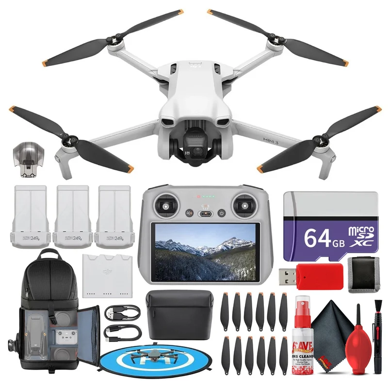 DJI Mini 3 with DJI RC Remote (Fly More Combo) (CP.MA.00000613.01) + 64GB Card