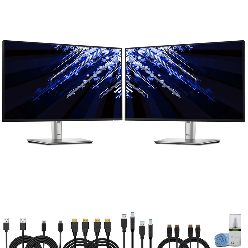 2 x Dell P2425H 24" Full HD, (1920 x 1080) Display, 16:9 IPS, LED, 100Hz Monitor Bundle