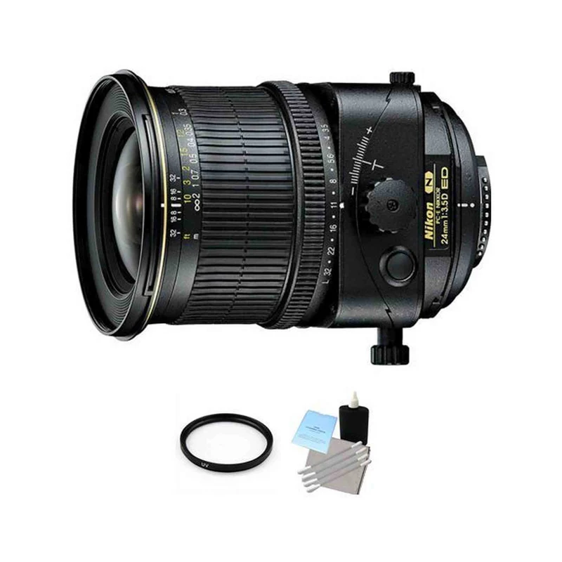 Nikon PC-E Nikkor 24mm F/3.5 ED Lens + UV Filter & Cleaning Kit Bundle