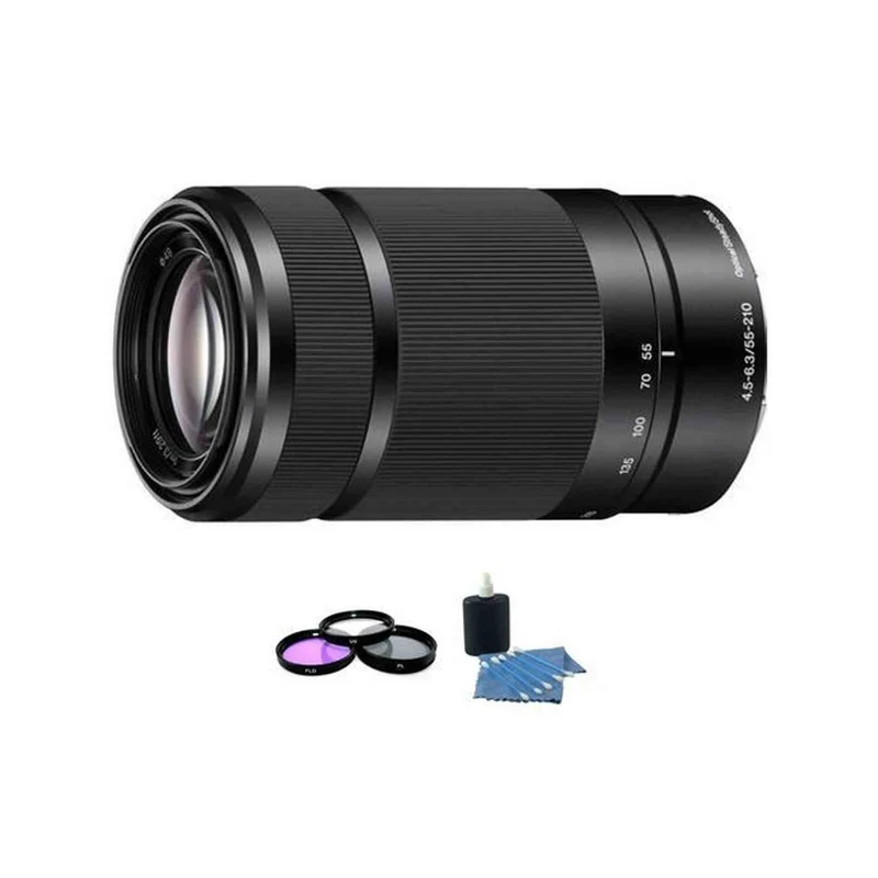 Sony E 55-210mm f/4.5-6.3 OSS E-Mount Lens - Black + UV Kit & Cleaning Kit