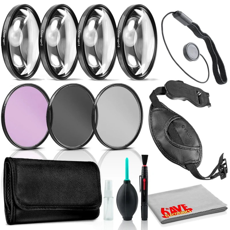 49mm Essential Accessories Kit with Close Up Lens Set, Cleaning Kit Bundle
