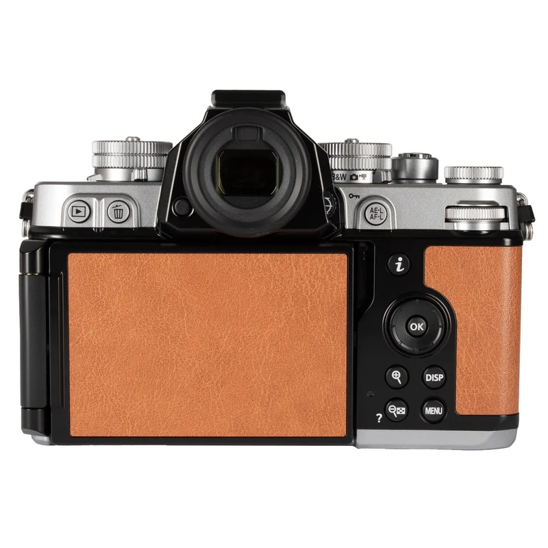 Nikon Z f Mirrorless Camera, Silver/Cognac Brown