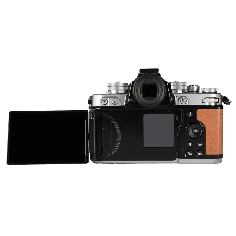 Nikon Z f Mirrorless Camera, Silver/Cognac Brown