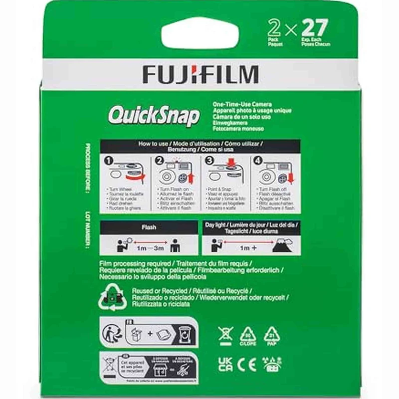 Fujifilm QuickSnap Flash 400 One-Time-Use Camera - 2 Pack