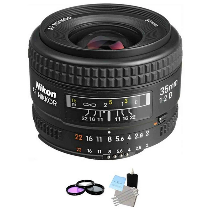 Nikon Wide Angle AF Nikkor 35mm f/2.0D Autofocus Lens + UV Kit & Cleaning Kit