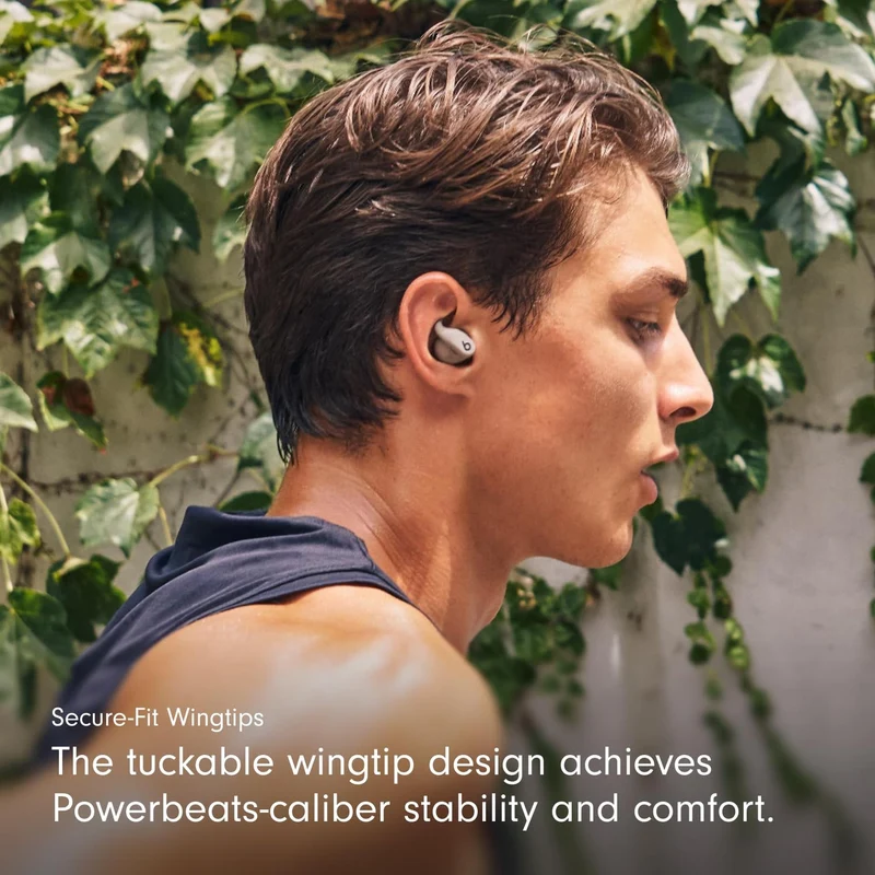 Beats - Powerbeats Fit - Wireless Noise-Cancelling Workout Earbuds with Upgraded Secure Fit Wingtips, IPX4, Up to 30H of Battery Life & Charging case, Compatible with Apple & Android - Gravel Gray