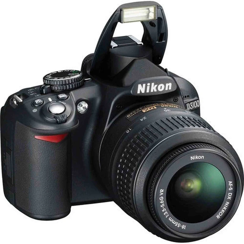 Nikon D3100 14 Megapixel Digital SLR Camera with 3x Optical Zoom, 3 LCD, Full 1080p HD Cinematic Video, VR Image Stabilization, Split-second Shutter Response, Black -