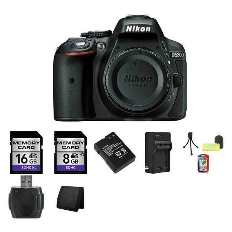 Nikon D5300 DSLR Camera - Black 24GB Package