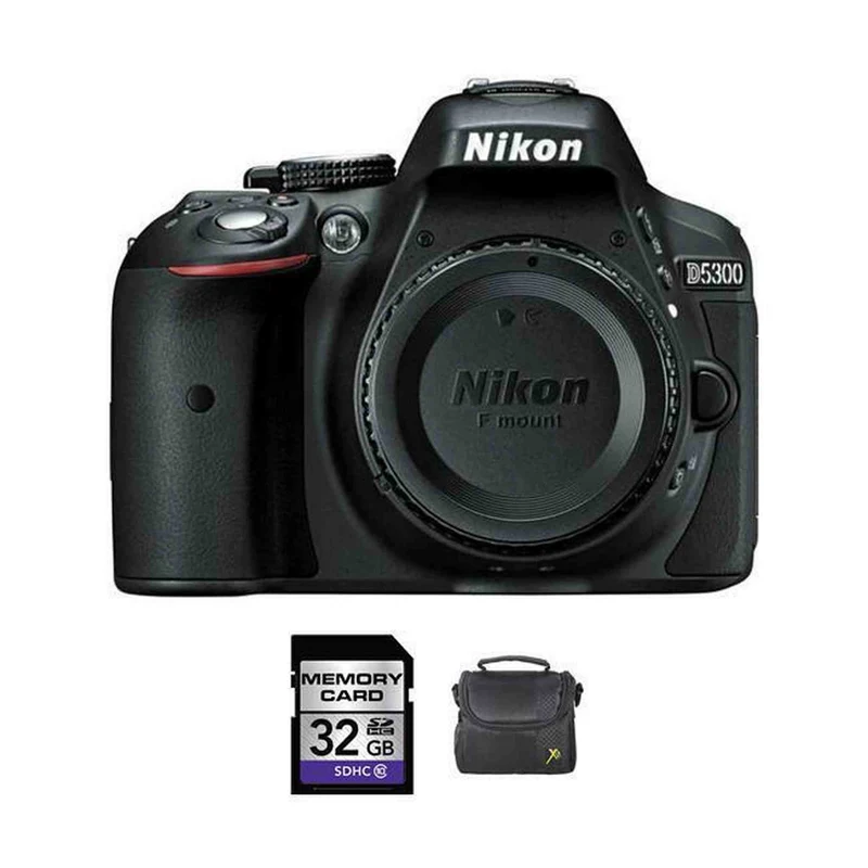 Nikon D5300 DSLR Camera - Black + 32GB & Case