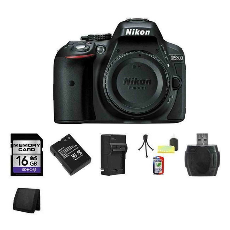 Nikon D5300 DSLR Camera - Black 16GB Package