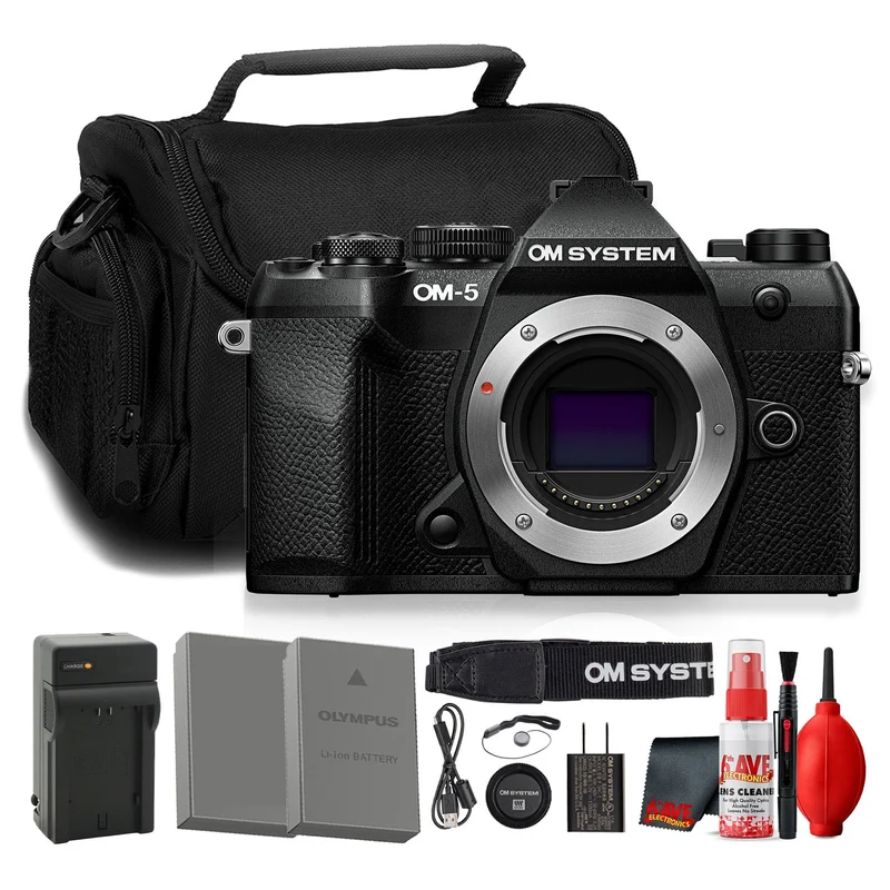 OM SYSTEM OM-5 Mark II Mirrorless Camera Black (Bundle)
