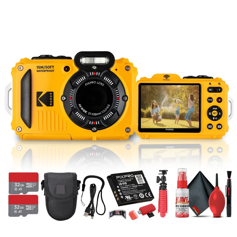 Kodak PIXPRO WPZ2 Digital Camera (Yellow) | Waterproof & Shockproof Camera