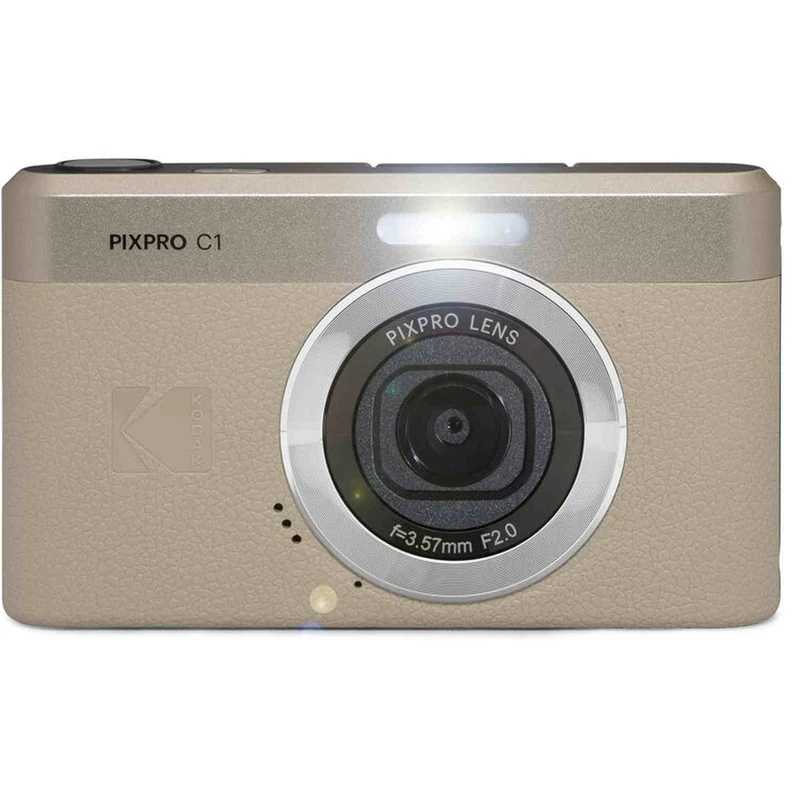 Kodak PIXPRO C1 Digital Camera (Tan) 13MP Compact Camera + More