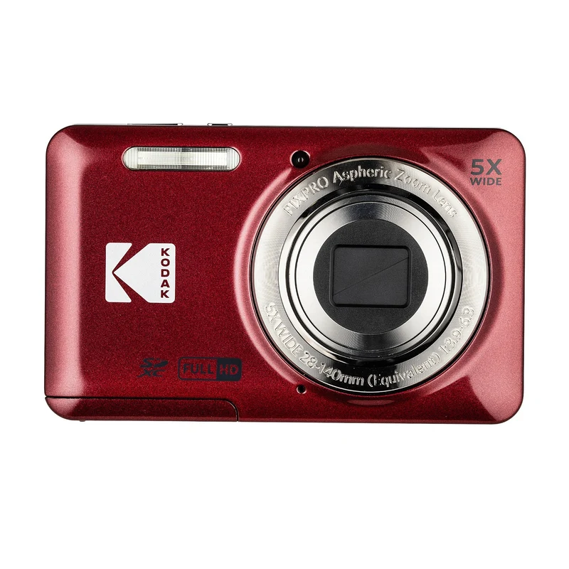 Kodak PIXPRO FZ55 Digital Camera (Red) (FZ55RD) + 128GB Card + Case + Cleaning Cloth