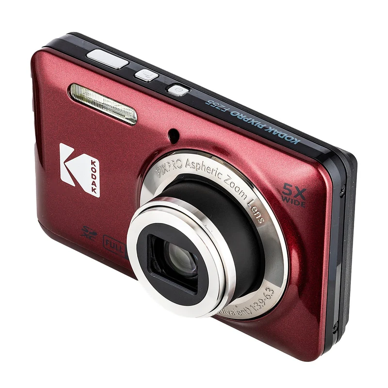 Kodak PIXPRO FZ55 Digital Camera (Red) (FZ55RD) + 128GB Card + Case + Cleaning Cloth