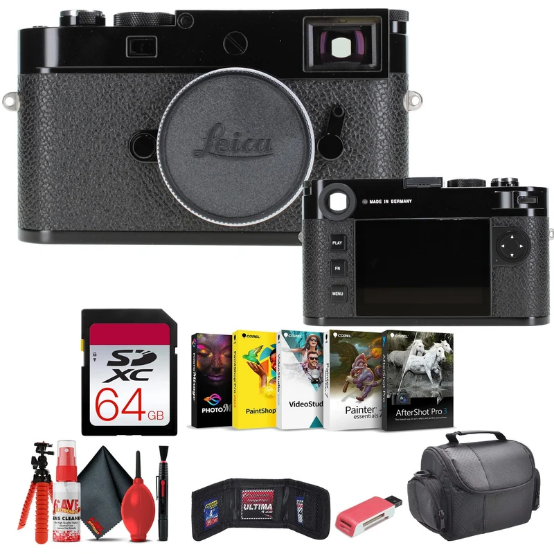 Leica M11 Rangefinder Camera (Glossy Black) + 64GB Memory Card + Corel Photo Software + More