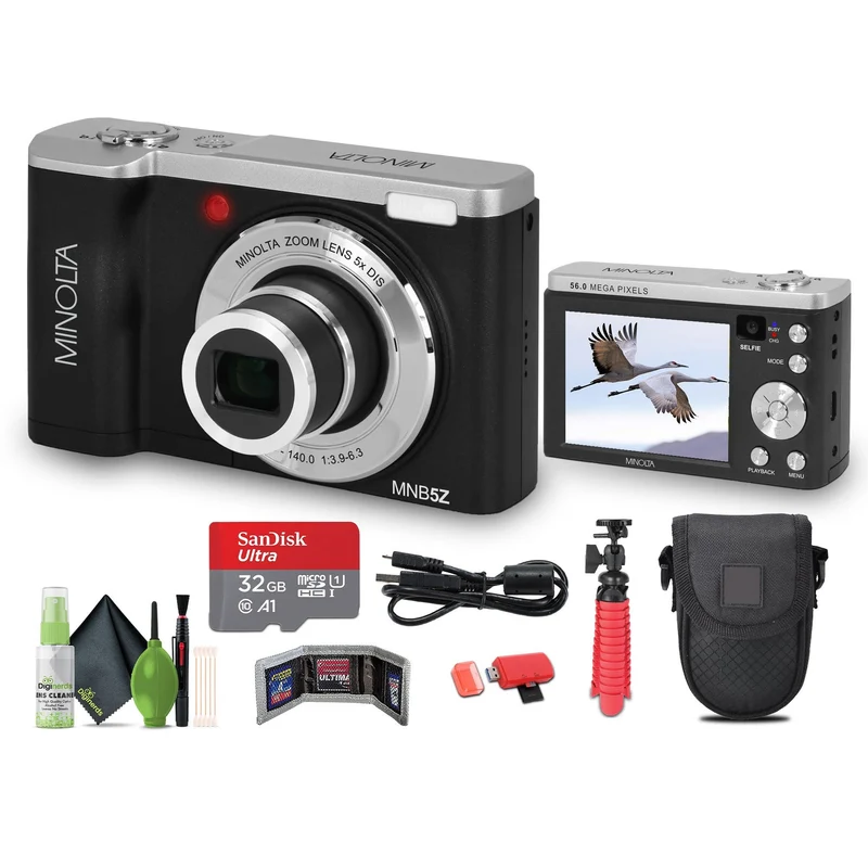 Minolta MNB5Z Digital Camera 56MP with 5x Optical Zoom in Black