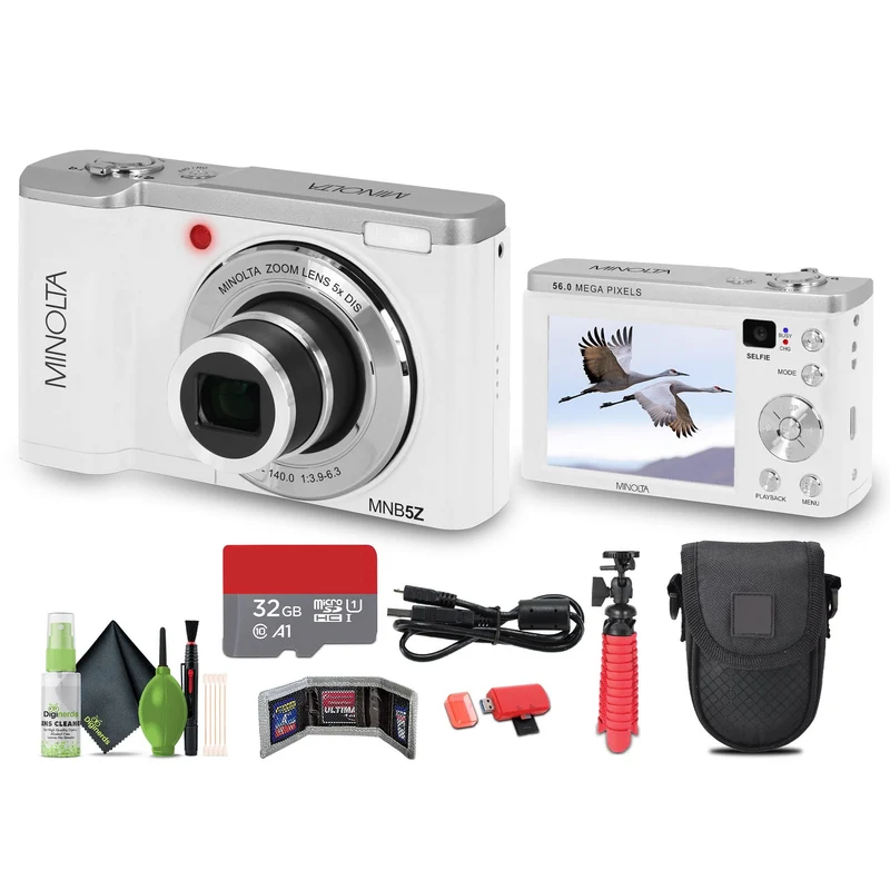 Minolta MNB5Z Digital Camera 56MP with 5x Optical Zoom in White