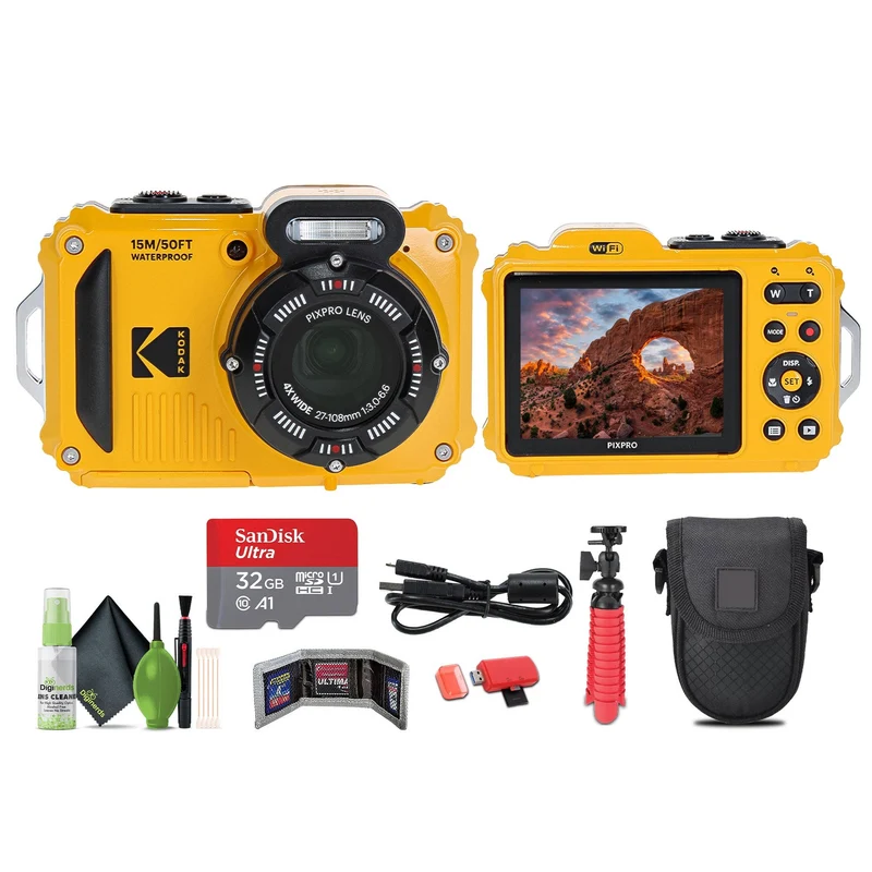 KODAK PIXPRO WPZ2 Rugged Waterproof Dustproof Digital Vlogging Camera (Yellow)