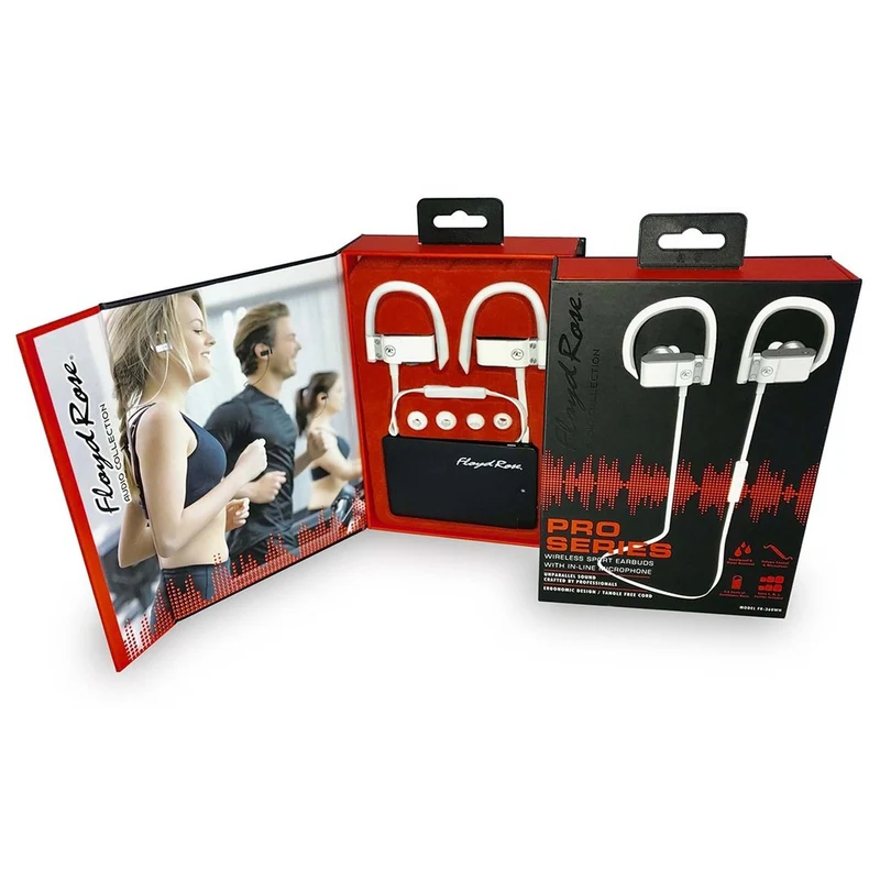 Floyd Rose Audio Pro Series Wireless Sport Earbuds with In-Line Microphone, White