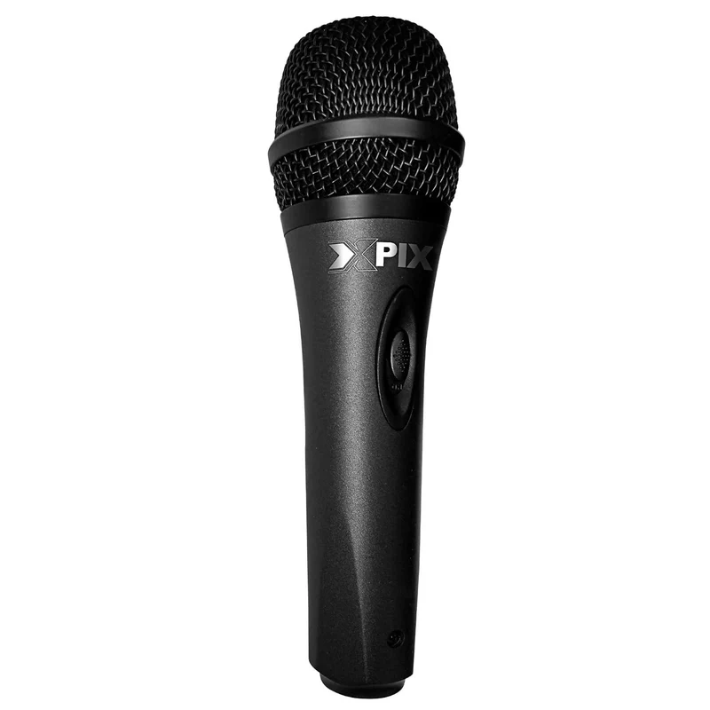 XPIX Cardioid Condenser Studio Microphone All-Black Perfect for Karaoke Party Time, Streaming, Twitch, Broadcast, Podcasting