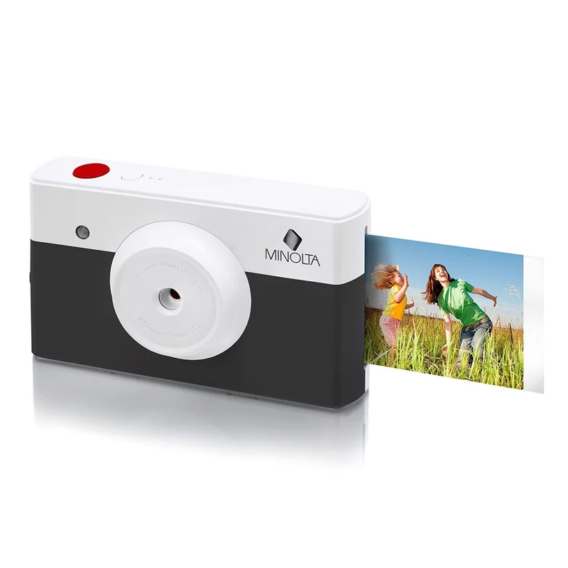 Minolta MNCP10-CH Instapix 2 in 1 Instant Print Digital Camera & Bluetooth Printer, Charcoal