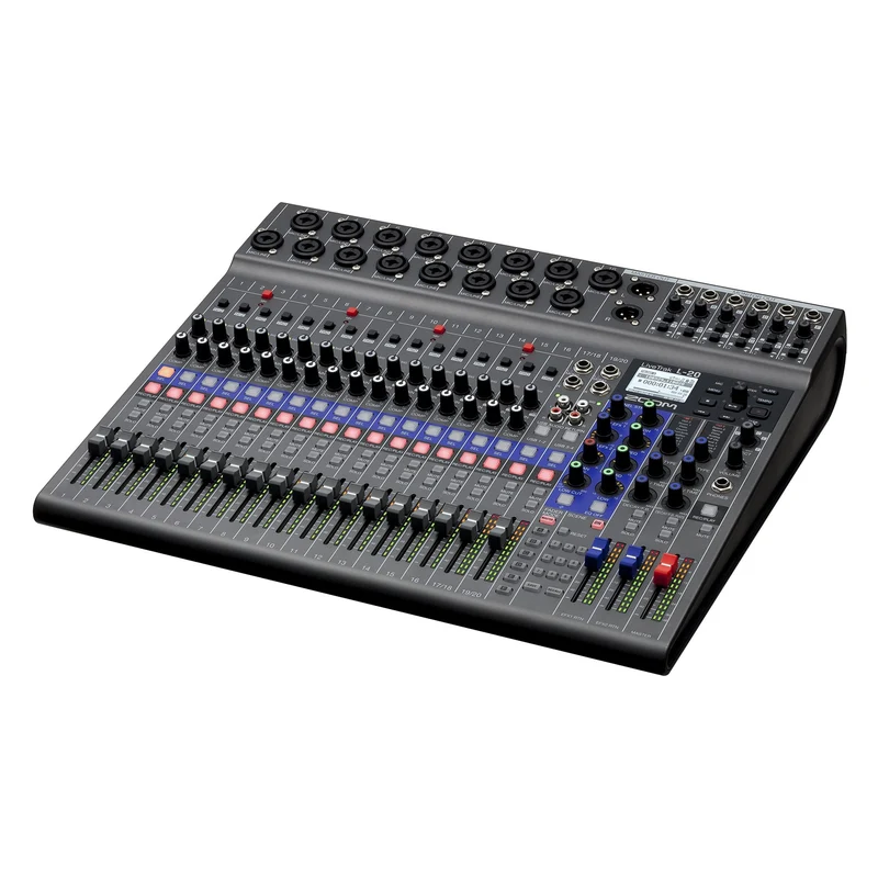Zoom LiveTrak L-20 Digital Mixer & Multitrack Recorder, 20-Input/ 22-Channel SD Card Recorder, 22-in/4-out USB Audio Interface, 6 Customizable Outputs, Wireless iOS Control